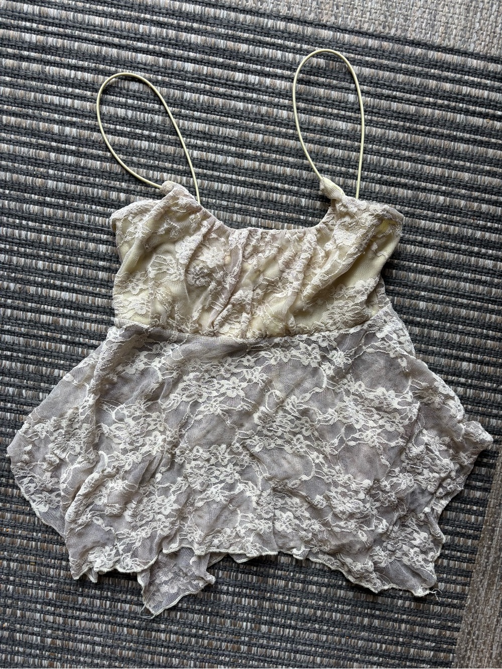 Lace Overlay Spaghetti Strap Women's Top in Silver